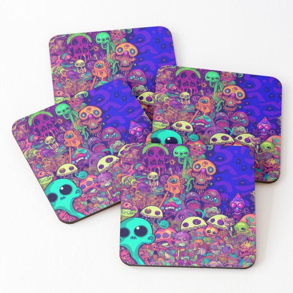 Artikelvorschau, Cool Abstract Psychedelic Anime Monsters Pattern Digital Painting entworfen und verkauft von CodeAndColors.
