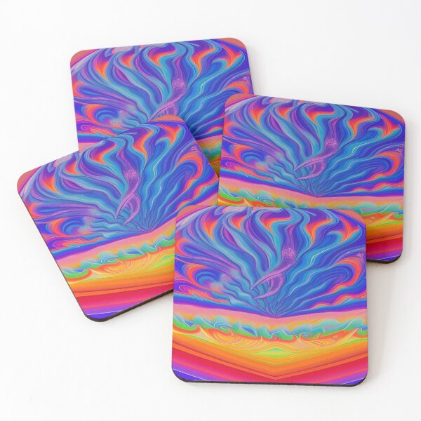 Item preview, Abstraction elemental psychodelic many colors fire and water overlapping art designed and sold by ValleyDream.