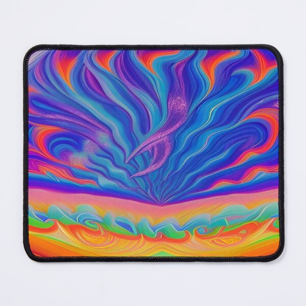 Item preview, Abstraction elemental psychodelic many colors fire and water overlapping art designed and sold by ValleyDream.
