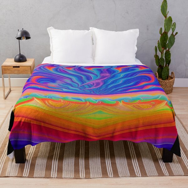 Item preview, Abstraction elemental psychodelic many colors fire and water overlapping art designed and sold by ValleyDream.