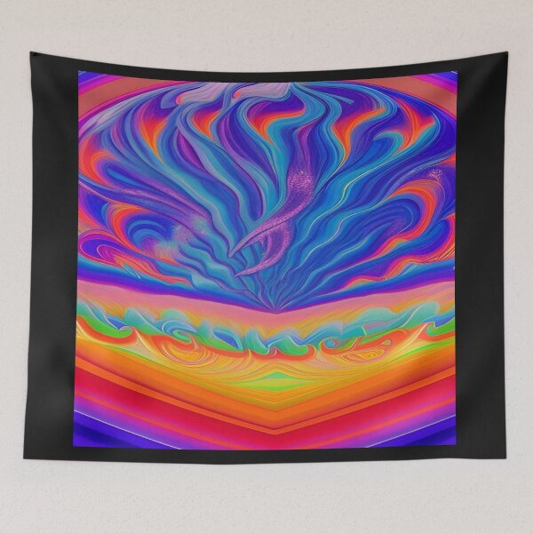 Item preview, Abstraction elemental psychodelic many colors fire and water overlapping art designed and sold by ValleyDream.