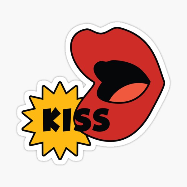 "Kissing Lips" Sticker for Sale by PrintPortal Redbubble