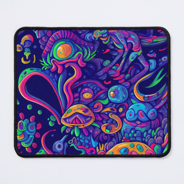 Artikelvorschau, Bright Neon Abstract Psychedelic Alien Planet Digital Painting entworfen und verkauft von CodeAndColors.