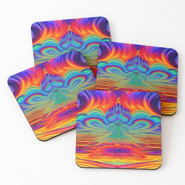 Item preview, Abstraction elemental psychodelic many colors fire and water overlapping art designed and sold by ValleyDream.