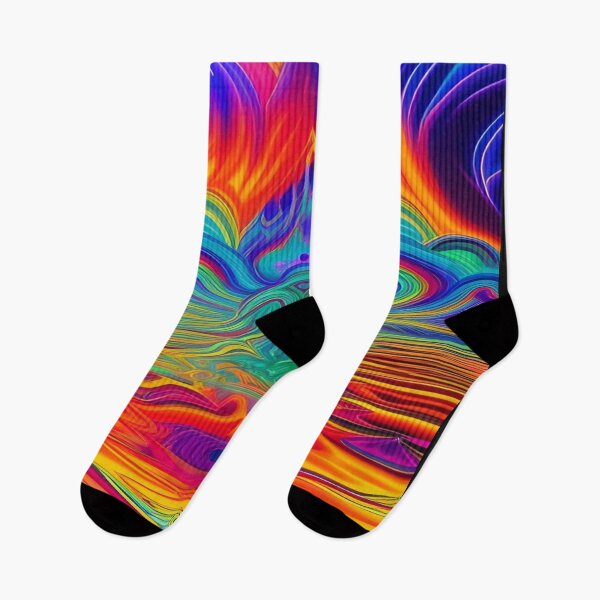 Item preview, Abstraction elemental psychodelic many colors fire and water overlapping art designed and sold by ValleyDream.