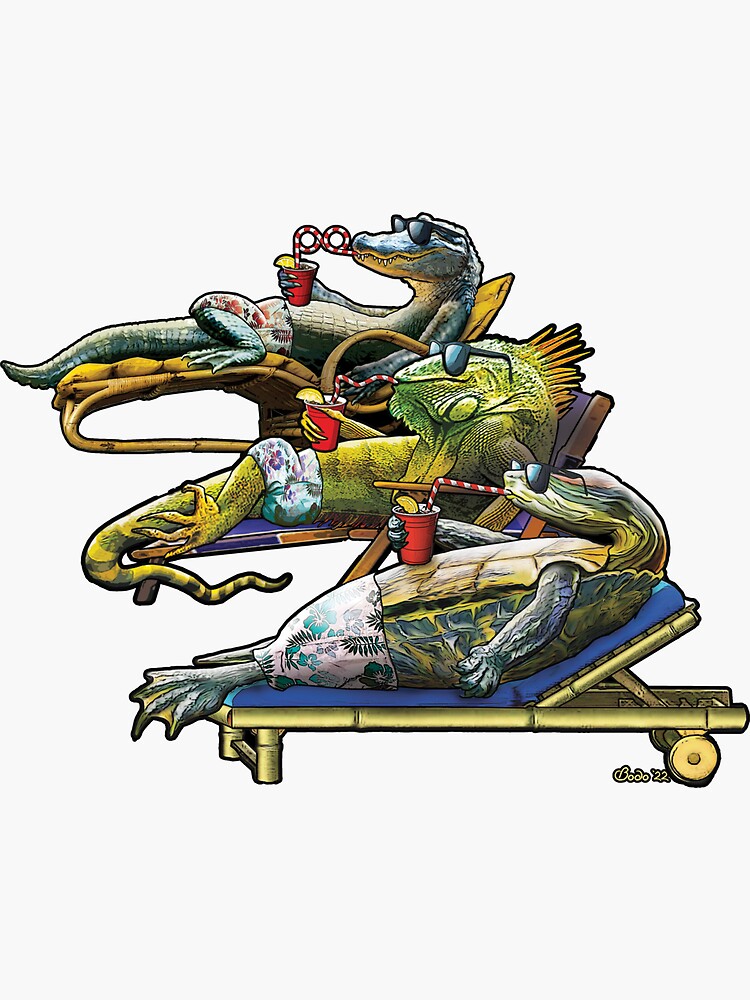 "Florida Animals Lounging Around" Sticker for Sale by BodoArtworks
