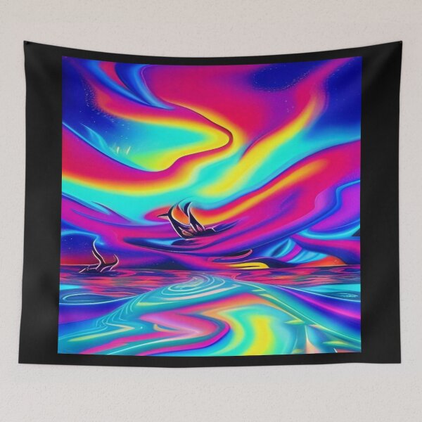 Item preview, Abstraction elemental psychodelic many colors fire and water overlapping art designed and sold by ValleyDream.
