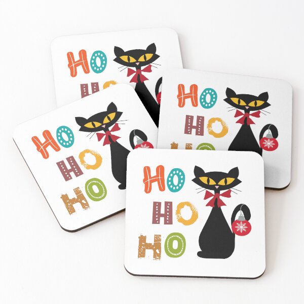 Item preview, Black cat with Ho Ho Ho text design designed and sold by BattaAnastasia.