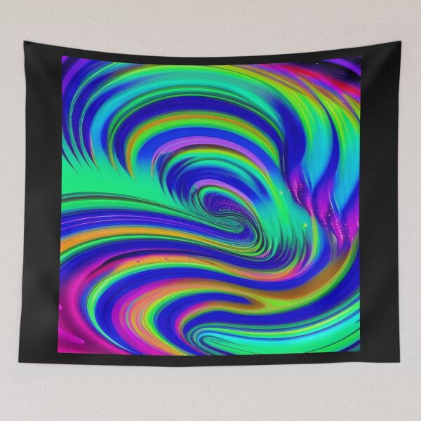 Item preview, Abstraction elemental psychodelic many colors fire and water overlapping art designed and sold by ValleyDream.