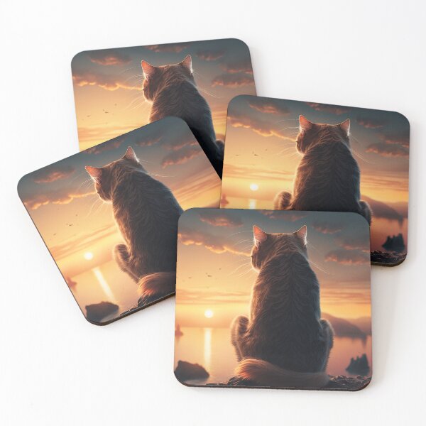 Item preview, Cat Looking At Sunset designed and sold by TheBaconStudio.