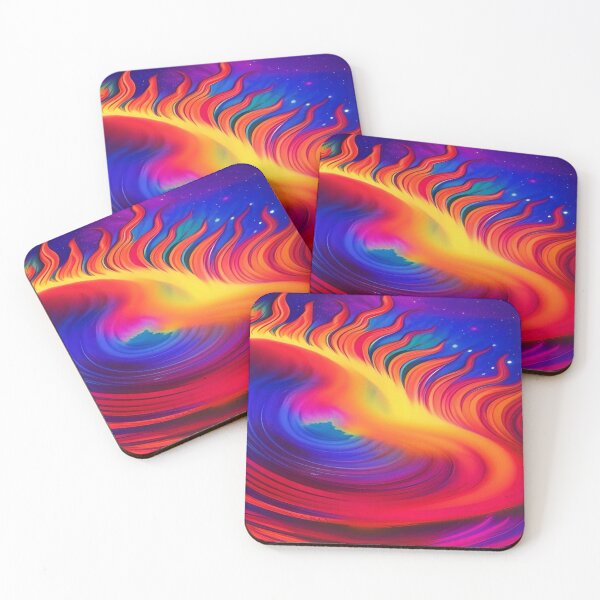 Item preview, Abstraction elemental psychodelic many colors fire and water overlapping art designed and sold by ValleyDream.