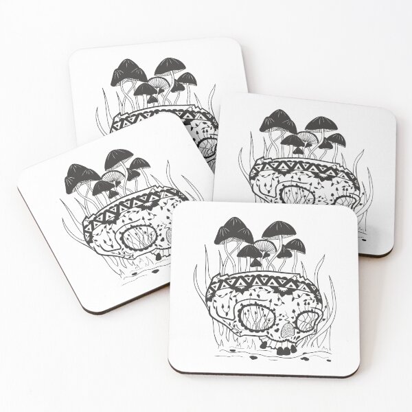 Item preview, Skull with mushrooms designed and sold by camelsvg.