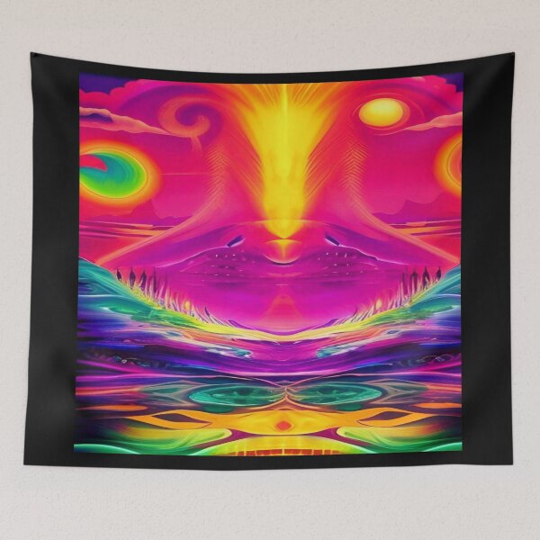 Item preview, Abstraction elemental psychodelic many colors fire and water overlapping art designed and sold by ValleyDream.