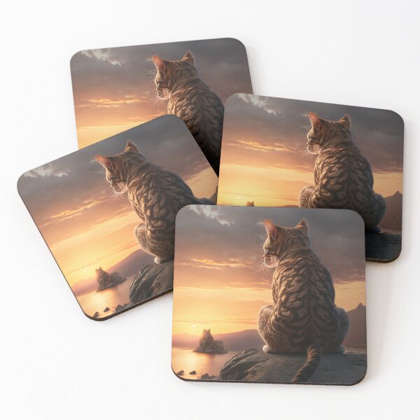 Item preview, Cat Looking At Sunset designed and sold by TheBaconStudio.