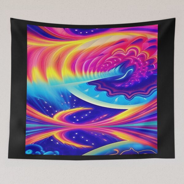 Item preview, Abstraction elemental psychodelic many colors fire and water overlapping art designed and sold by ValleyDream.