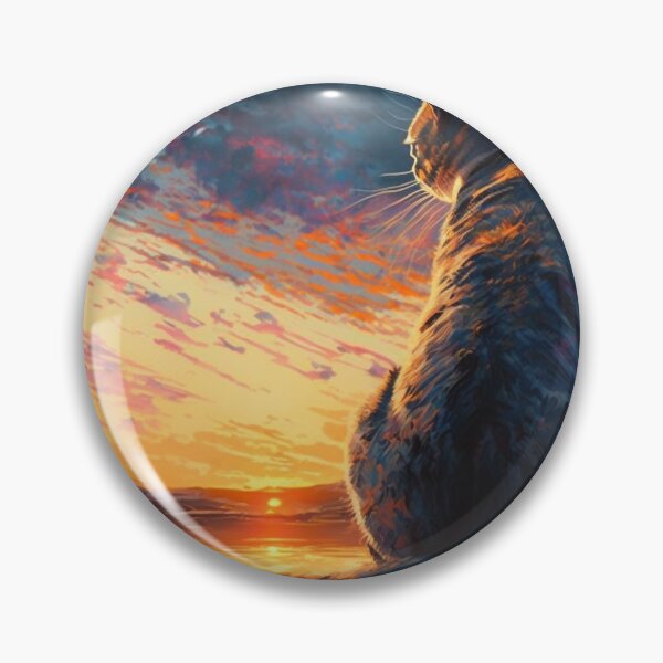 Item preview, Cat Looking At Sunset designed and sold by TheBaconStudio.