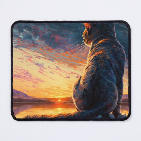 Item preview, Cat Looking At Sunset designed and sold by TheBaconStudio.
