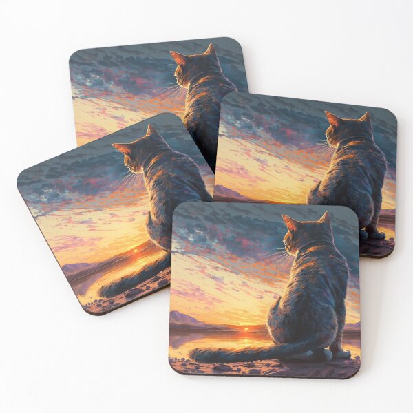 Item preview, Cat Looking At Sunset designed and sold by TheBaconStudio.