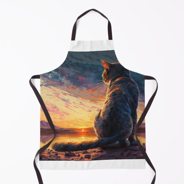 Item preview, Cat Looking At Sunset designed and sold by TheBaconStudio.