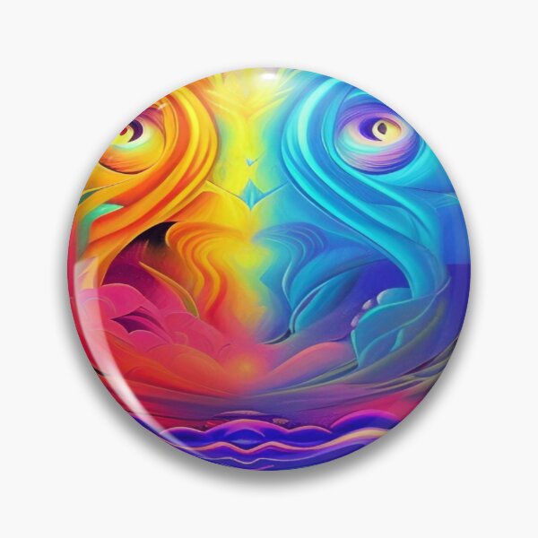 Item preview, Abstraction elemental psychodelic many colors fire and water overlapping art designed and sold by ValleyDream.