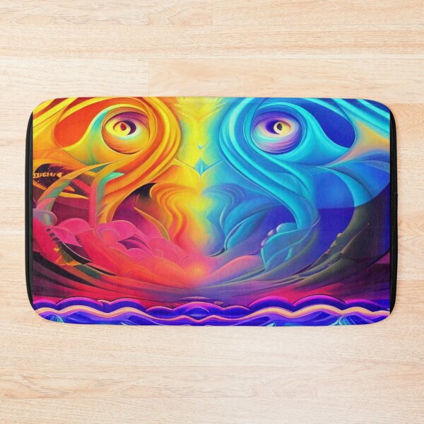 Item preview, Abstraction elemental psychodelic many colors fire and water overlapping art designed and sold by ValleyDream.
