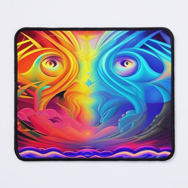 Item preview, Abstraction elemental psychodelic many colors fire and water overlapping art designed and sold by ValleyDream.