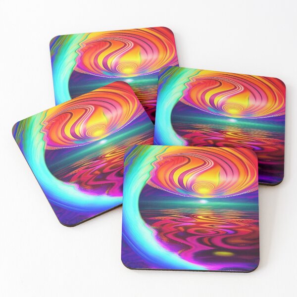 Item preview, Abstraction elemental psychodelic many colors fire and water overlapping art designed and sold by ValleyDream.