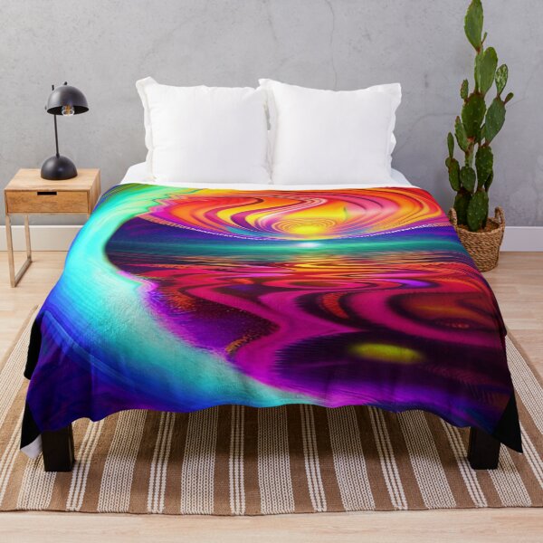 Item preview, Abstraction elemental psychodelic many colors fire and water overlapping art designed and sold by ValleyDream.