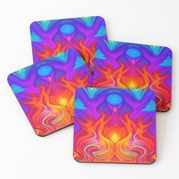 Item preview, Abstraction elemental psychodelic many colors fire and water overlapping art designed and sold by ValleyDream.