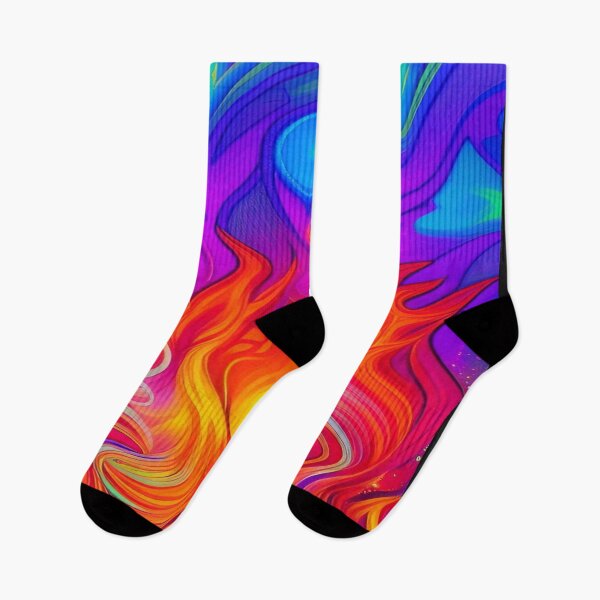 Item preview, Abstraction elemental psychodelic many colors fire and water overlapping art designed and sold by ValleyDream.