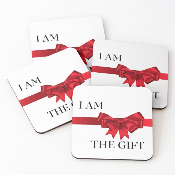 Item preview, I AM THE GIFT text with a red bow designed and sold by FunnyBunny110.