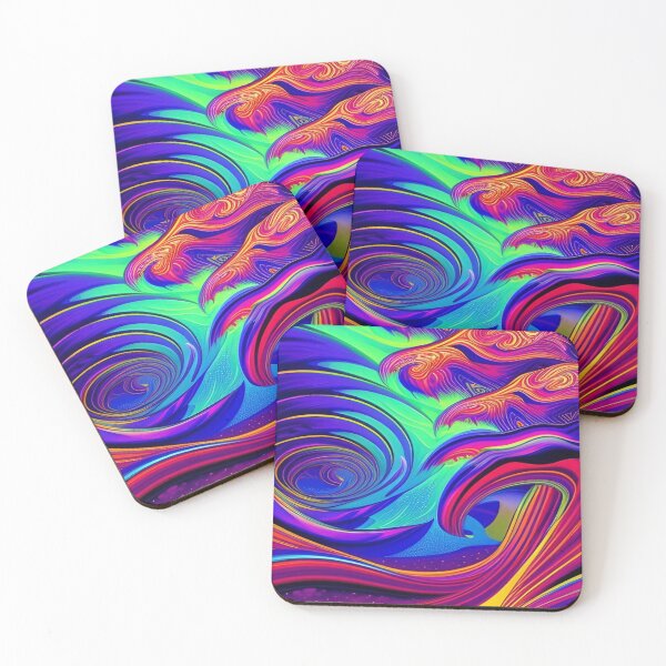 Item preview, Abstraction elemental psychodelic many colors fire and water overlapping art designed and sold by ValleyDream.