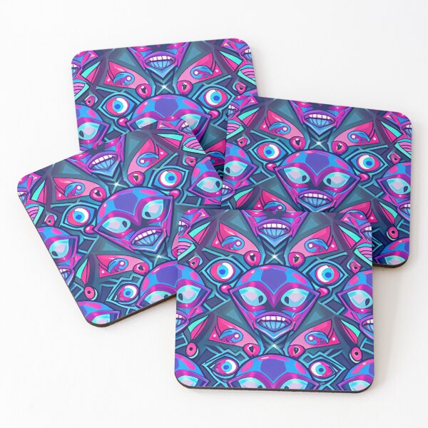 Artikelvorschau, Weird Funny Robot Alien Pattern Digital Painting entworfen und verkauft von CodeAndColors.