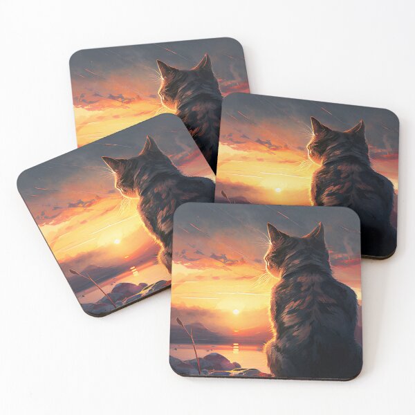 Item preview, Cat Looking At Sunset designed and sold by TheBaconStudio.