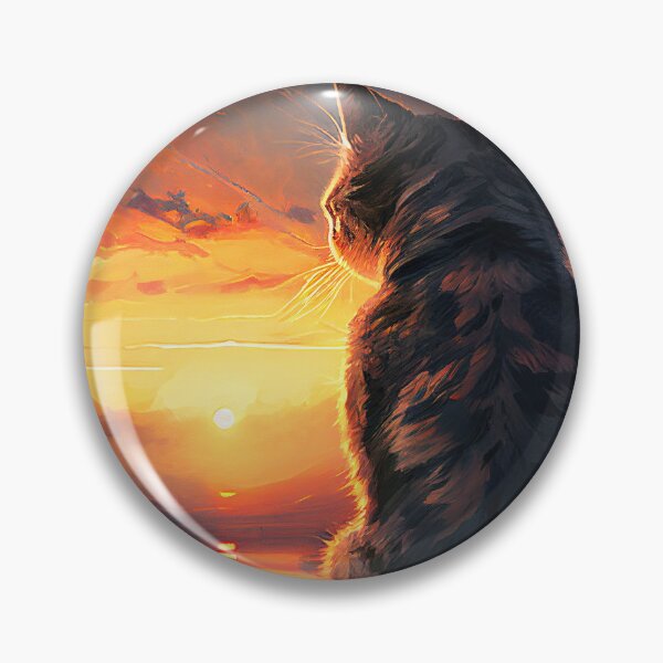 Item preview, Cat Looking At Sunset designed and sold by TheBaconStudio.
