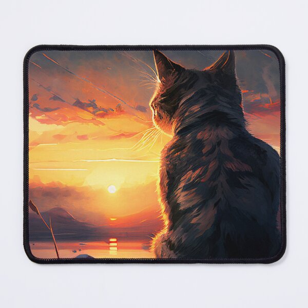 Item preview, Cat Looking At Sunset designed and sold by TheBaconStudio.