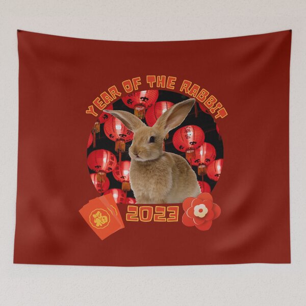 Item preview, Chinese New Year Of The Rabbit 2023 Zodiac Retro designed and sold by SunfullyYours.