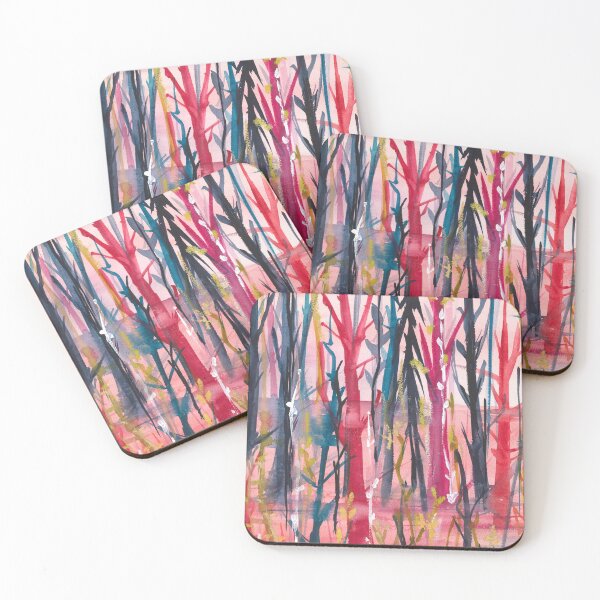 Item preview, Calm pink cool abstract watercolor landscape, stripes designed and sold by anaozzart.