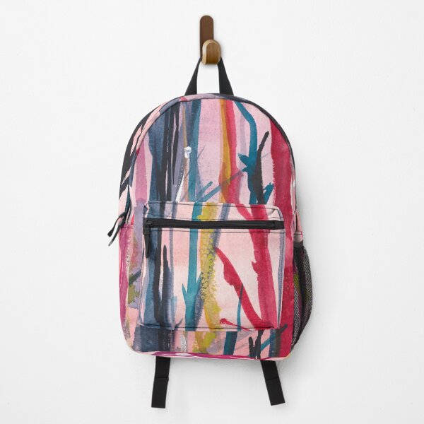 Item preview, Calm pink cool abstract watercolor landscape, stripes designed and sold by anaozzart.