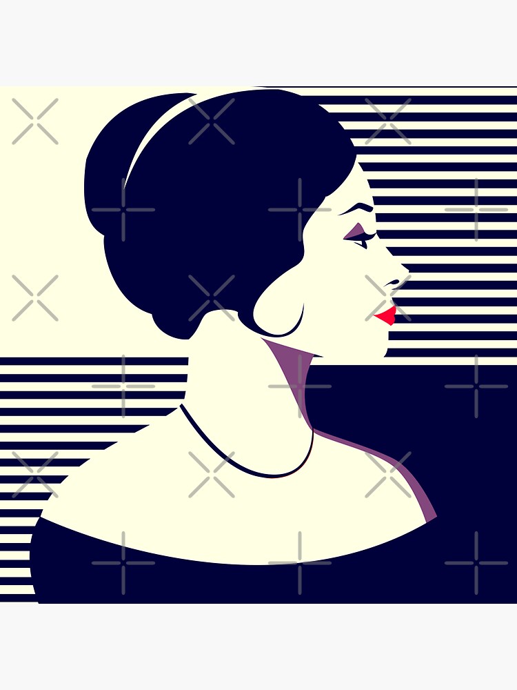 Thumbnail 3 of 3, Sticker, Classy Pop Art Woman designed and sold by djspacegr.