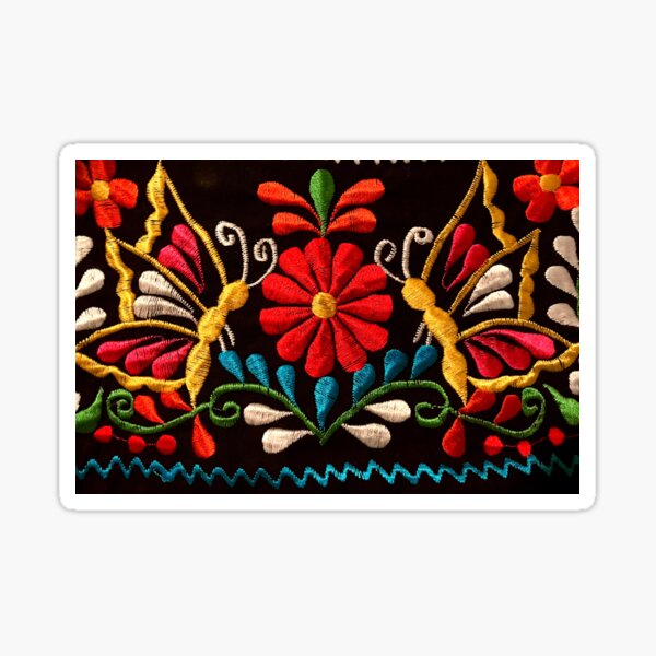 Butterflies and a Red Flower Sticker