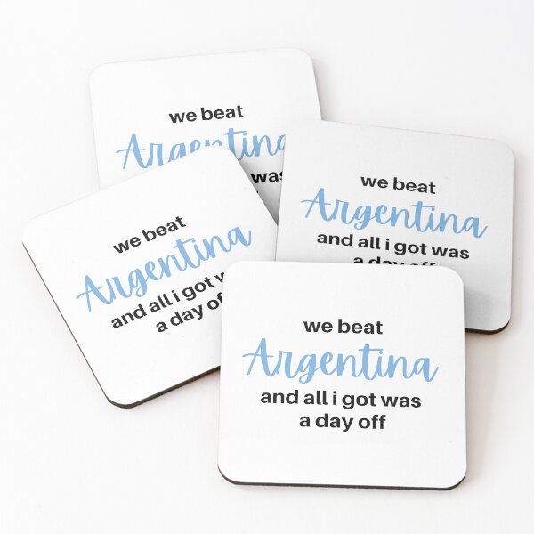 Item preview, we beat Argentina and all I got was a day off - world cup football soccer meme Saudi Arabia (white) designed and sold by MillennialMemer.