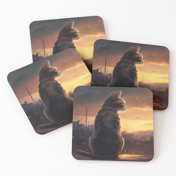 Item preview, Cat Looking At Sunset designed and sold by TheBaconStudio.