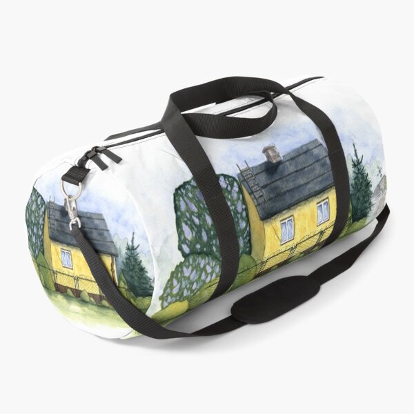 Item preview, Old Yellow Country Cottage with a Wayside Shrine designed and sold by AlicjaCurioseur.