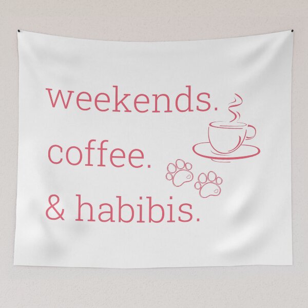Item preview, Weekends. Coffee. & Habibis | Habibi Bear | Dark Pink Logo designed and sold by HabibiBears.
