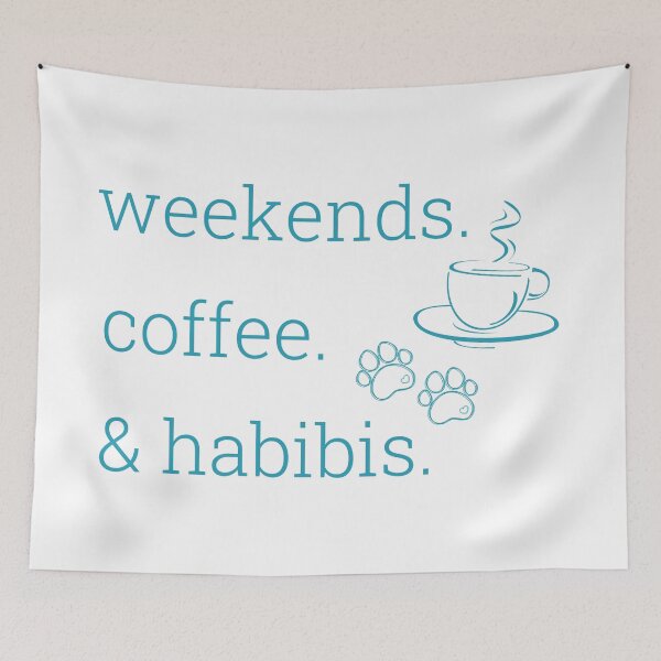Item preview, Weekends. Coffee. & Habibis | Habibi Bear | Dark Teal Logo designed and sold by HabibiBears.