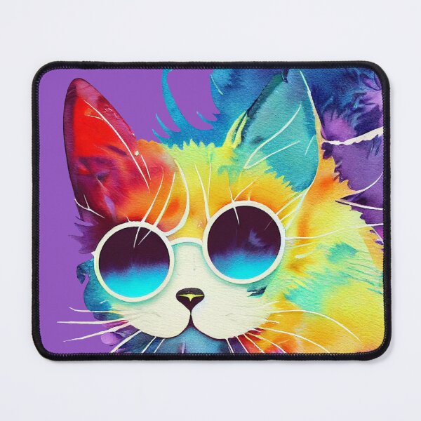 Item preview, Funky cat watercolour art designed and sold by KOTOdesign.