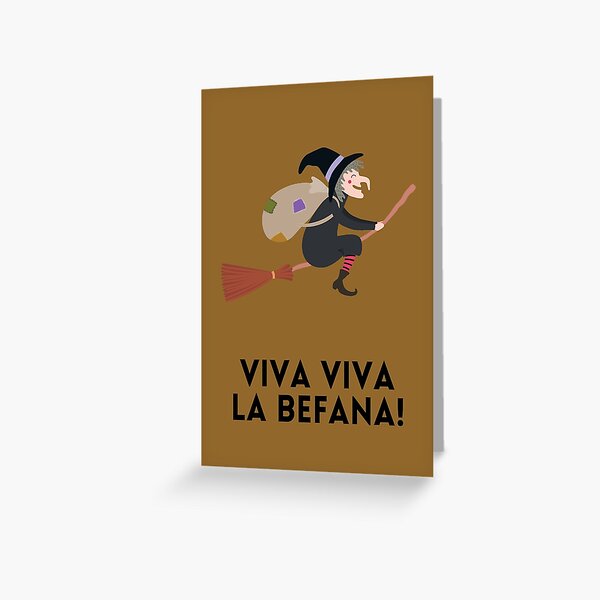 Greeting card with text la befana cute witch Vector Image