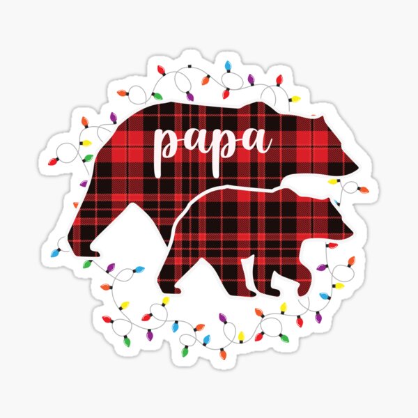 Mama Bear Women Christmas Red Plaid Pajama Family' Sticker