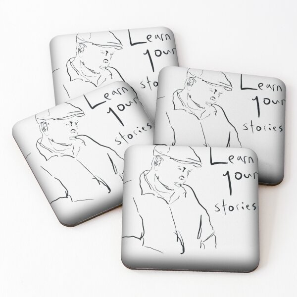 Item preview, Learn You Stories Black Text with Dave Sketch on White Background - Métis designed and sold by jolabrese.